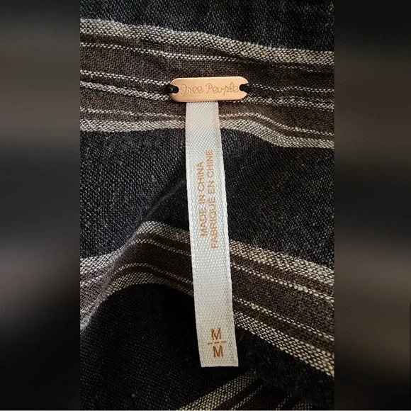 Free People Gray Brown Striped Sensual Wrapped Jumpsuit - Picture 9 of 9